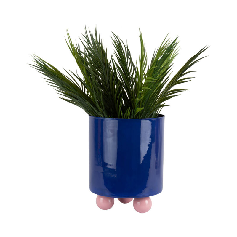 Portavaso in Metallo Blu 26cm PRESENT TIME - immagine 3