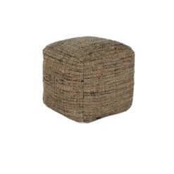 Pouf poggiapiedi in iuta e lana: intreccio naturale, stile boho e comfort versatile. Perfetto come seduta, poggiapiedi o elemento decorativo.