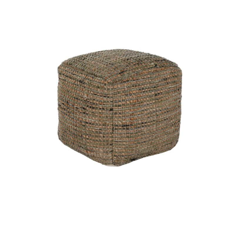Pouf poggiapiedi in iuta e lana: intreccio naturale, stile boho e comfort versatile. Perfetto come seduta, poggiapiedi o elemento decorativo.