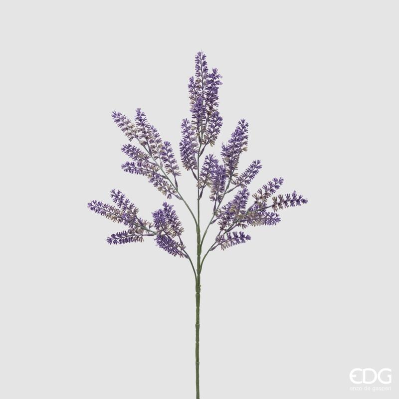 Ramo di lavanda artificiale EDG: spighe viola realistiche, stelo modellabile e foglie naturali. Perfetto per decorazioni provenzali e ambienti rilassanti.