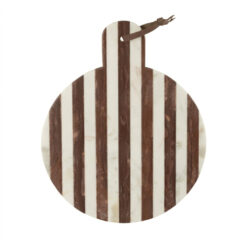 Tagliere rotondo a righe in marmo: design elegante, materiali naturali e stile moderno. Perfetto per tagliare, servire e decorare la cucina.
