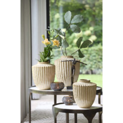 Alternative view of Vaso Rigato Crema in Ceramica 32cm LIGHT & LIVING