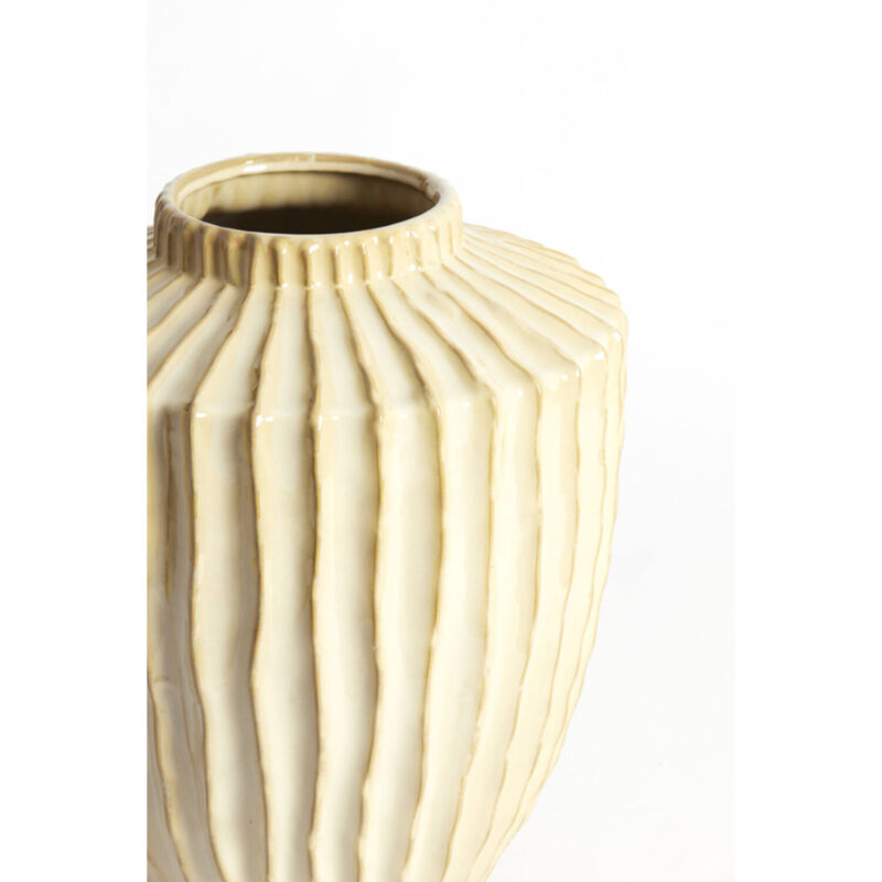 Vaso Rigato Crema in Ceramica 40cm LIGHT & LIVING - immagine 3