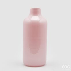 Vaso rosa pastello in vetro EDG: design moderno e luminoso, perfetto per decorare ambienti minimal e romantici con un tocco di colore delicato.
