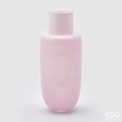 Vaso Bombato Rosa EDG in vetro: design morbido e lucido in rosa pastello per un complemento d’arredo elegante, luminoso e perfetto per ogni ambiente.