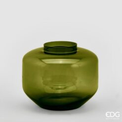 Vaso Elegance in vetro verde EDG: design moderno e traslucido, perfetto per decorare con stile ambienti minimal, naturali e contemporanei.