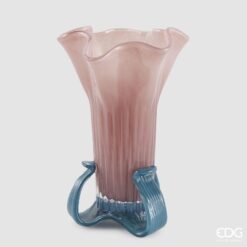 Vaso Flower Rosa Blu EDG: design floreale, vetro artistico e colori luminosi per decorare la casa con eleganza, creatività e un tocco scenografico.