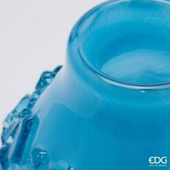 Alternative view of Vaso Artigianale Goccia Azzurro in Vetro 28cm EDG