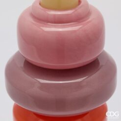 Alternative view of Vaso da Design in Vetro a Strati Rosa EDG