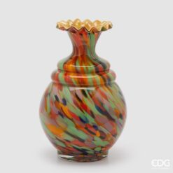 Vaso in vetro Macula arancione EDG: colori vivaci, lavorazione artigianale e design scenografico. Perfetto come pezzo decorativo moderno ed eclettico.