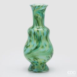 Vaso bottiglia Macula EDG verde: vetro lavorato a mano, effetto maculato e design elegante. Perfetto per decorazioni moderne e composizioni verticali.