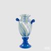 Vaso Pennellate Marea in vetro EDG: design artistico con pennellate blu e verdi, perfetto per decorare ambienti moderni con un tocco marino elegante.