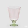 Vaso a coppa rigato EDG rosa e verde: vetro lavorato, design elegante e colori luminosi. Perfetto per composizioni floreali e decorazioni moderne.