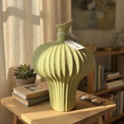 Alternative view of Vaso Verde Rigato in Ceramica 32,5cm LIGHT & LIVING