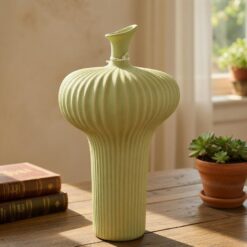 Alternative view of Vaso Verde Rigato in Ceramica 42,5cm LIGHT & LIVING