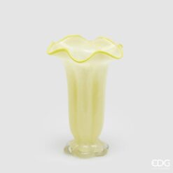 Vaso Fiore Campanula Giallo EDG: vetro artistico, design floreale e tonalità luminose per decorare la casa con calore, eleganza e stile contemporaneo.