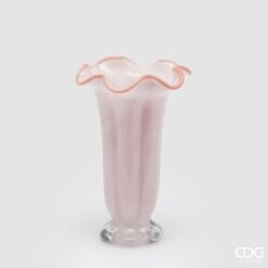 Vaso Fiore Campanula Rosa EDG: vetro artistico, design floreale e tonalità delicate per decorare la casa con eleganza, luce e stile contemporaneo.