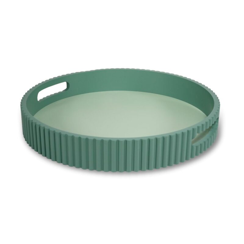 Vassoio verde in MDF WD Lifestyle. Moderno, resistente e pratico, ideale per servire colazioni, aperitivi e decorare la casa con un tocco naturale.