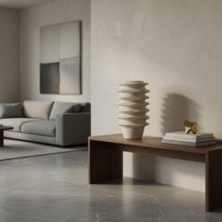 Alternative view of Vaso Moderno Onde Stratificate in Resina 47cm SAVINO COLLECTION