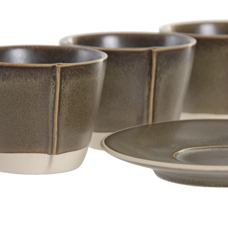 Set Tazzine Caffè Verdi con Supporto in Acacia SAVINO COLLECTION - immagine 3
