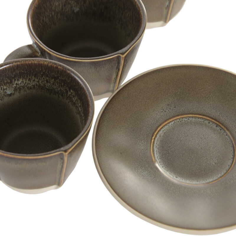 Set Tazzine Caffè Verdi con Supporto in Acacia SAVINO COLLECTION - immagine 4