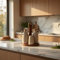Alternative view of Menage da Cucina Beige con Base Acacia SAVINO COLLECTION