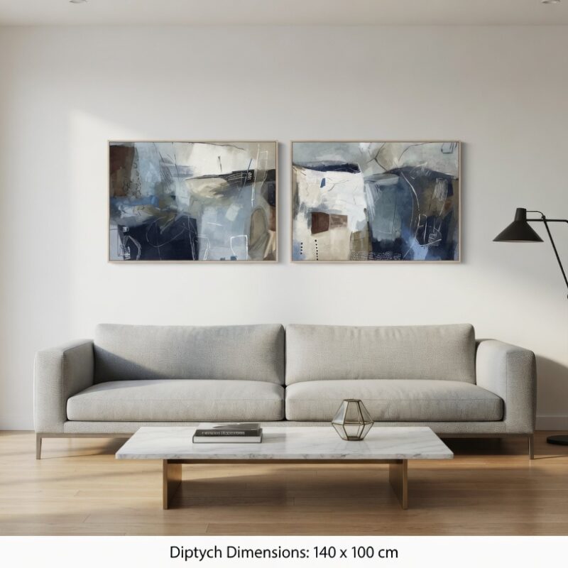 Alternative view of Quadro Astratto Blu Stratificato SAVINO COLLECTION