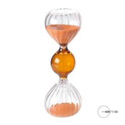 Clessidra Mascagni Home 13 cm con sfera ambrata e sabbia arancione. Elegante oggetto decorativo per casa e ufficio. Design moderno e raffinato.