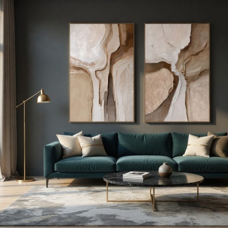 Alternative view of Quadro Astratto Onde di Terra SAVINO COLLECTION
