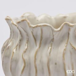 Alternative view of Vaso Decorativo Bianco Corteccia in ceramica 16cm EDG