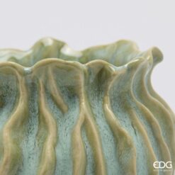 Alternative view of Vaso Decorativo Verde Corteccia in ceramica 16cm EDG