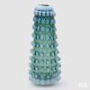 Vaso in vetro verde EDG 42×21 cm con texture tridimensionale. Elegante, luminoso e perfetto come oggetto decorativo.
