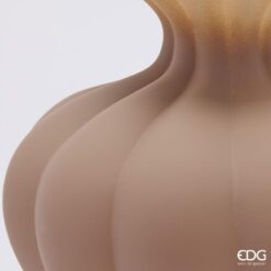 Alternative view of Vaso Moderno Flow in Vetro Opaco Marrone Chiaro 32cm EDG