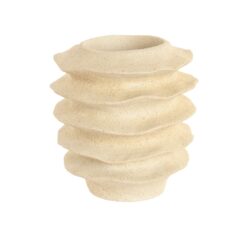 Vaso in resina crema 22×23 cm con onde naturali. Design moderno e materico, perfetto come scultura decorativa. Scopri tutti i vasi