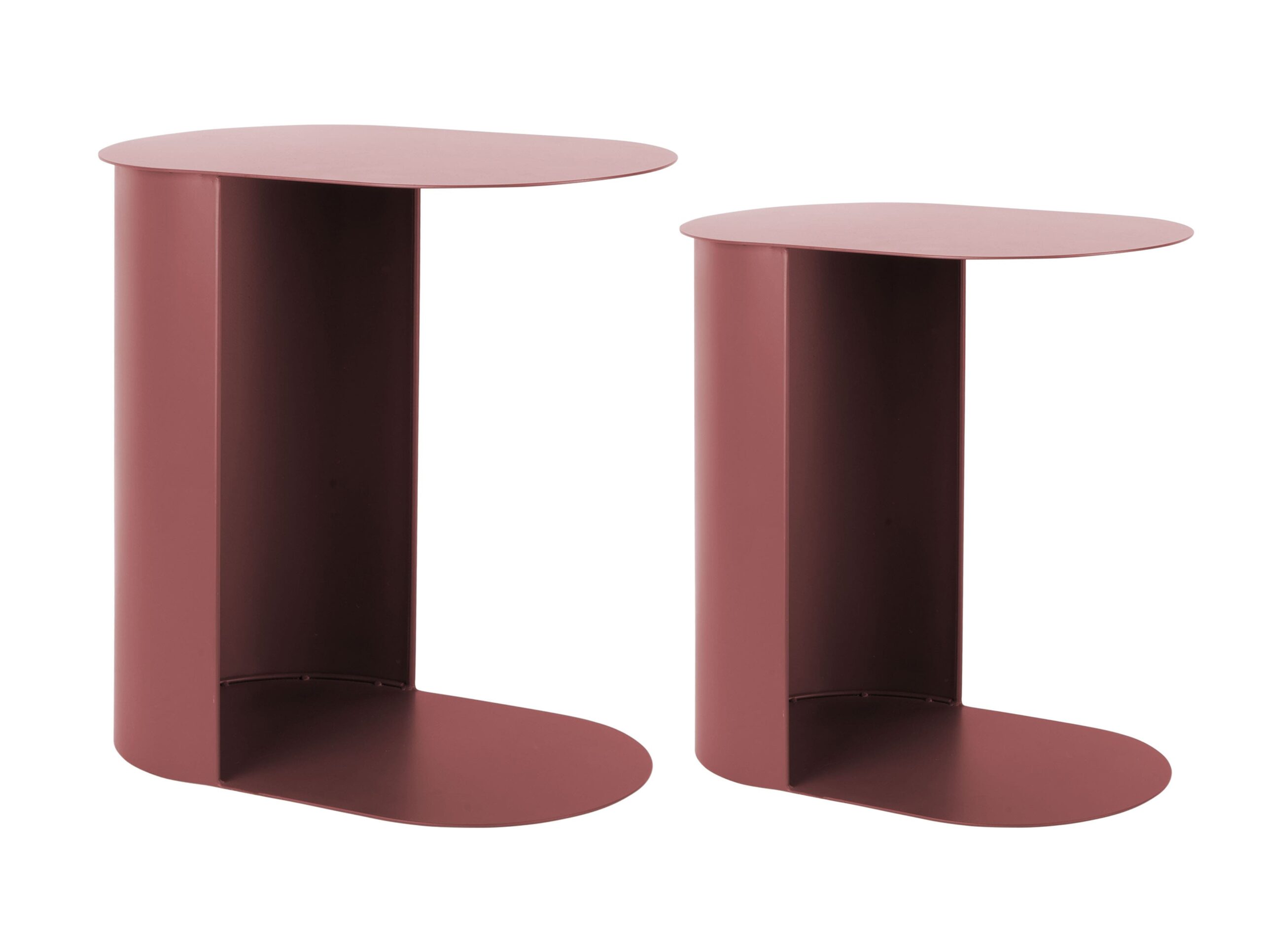 Coppia tavolini ovali Present Time: design minimalista in metallo e piano laccato; versatili, stabili e perfetti per living moderni. Acquista ora