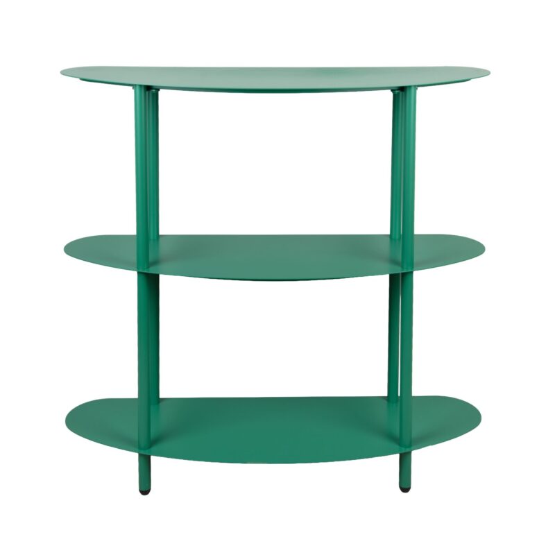 Console in metallo verde tre ripiani Present Time 28x82 cm: elegante, stabile e salvaspazio. Finitura satinata e design moderno.