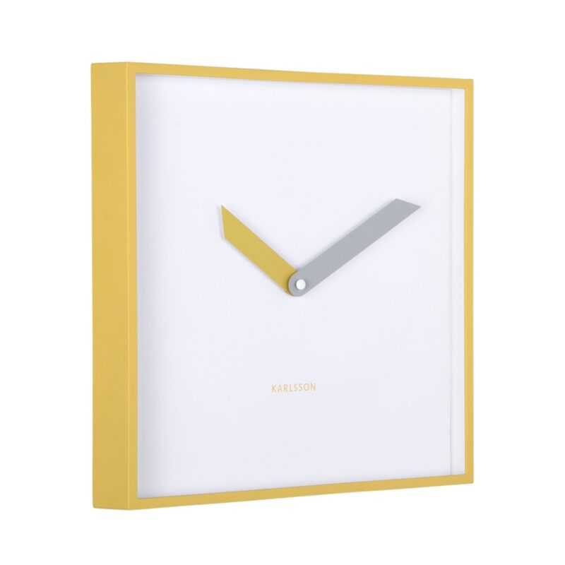 Orologio quadrato retrò giallo 28 cm PRESENT TIME - immagine 3