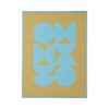 Quadro astratto moderno 30×40 cm Present Time con cornice in MDF: design geometrico azzurro e giallo, elegante e resistente. Perfetto per ambienti moderni.