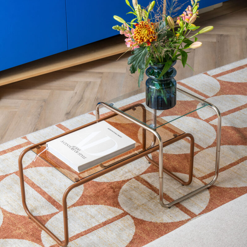 Alternative view of Tavolino Coffee Table in Metallo e Vetro Marrone PRESENT TIME