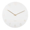 Orologio Charm bianco 40 cm Present Time: design moderno, metallo e vetro lucido. Silenzioso, elegante e raffinato. Perfetto per ogni ambiente. Ordina ora!