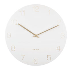 Orologio Charm bianco 40 cm Present Time: design moderno, metallo e vetro lucido. Silenzioso, elegante e raffinato. Perfetto per ogni ambiente. Ordina ora!