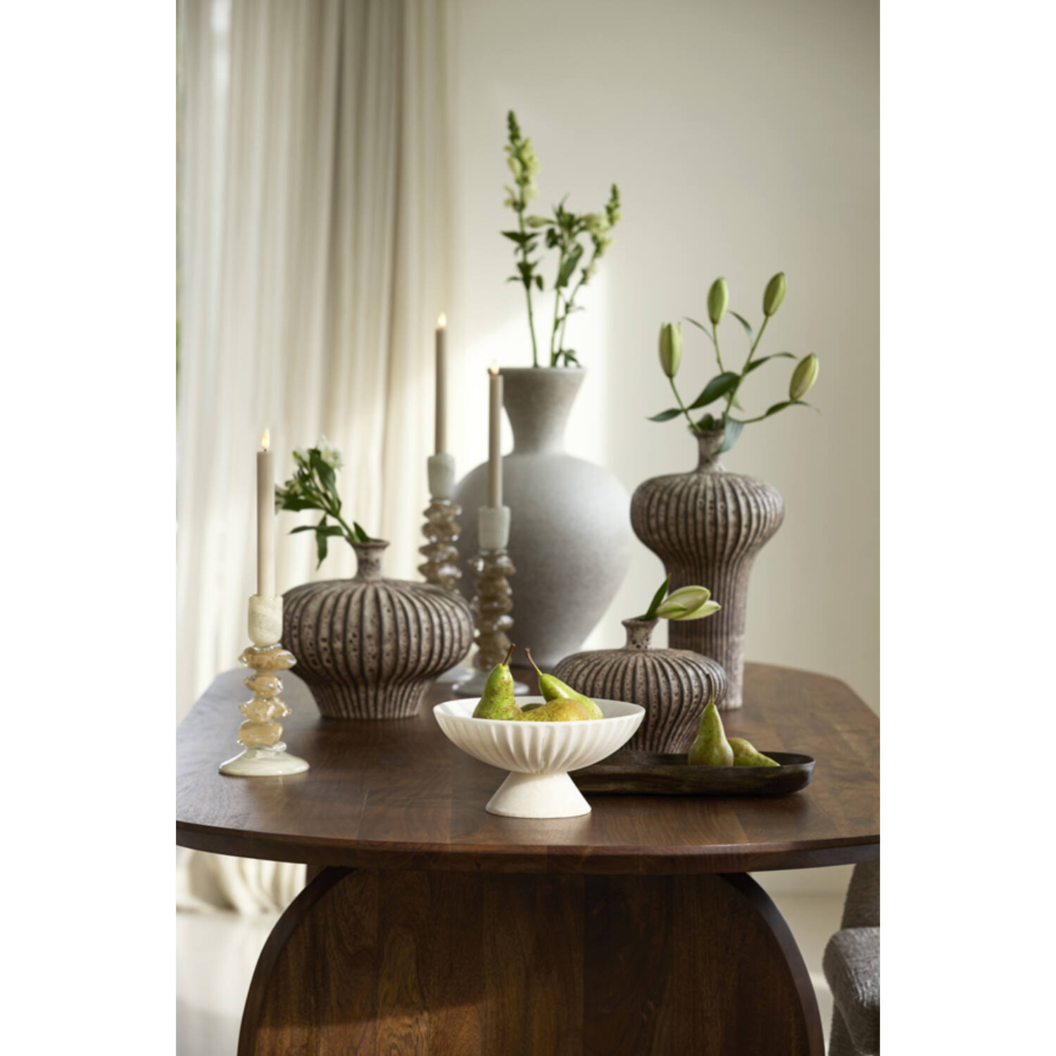 Vaso Marrone Rigato in Ceramica 42,5cm LIGHT & LIVING - immagine 2