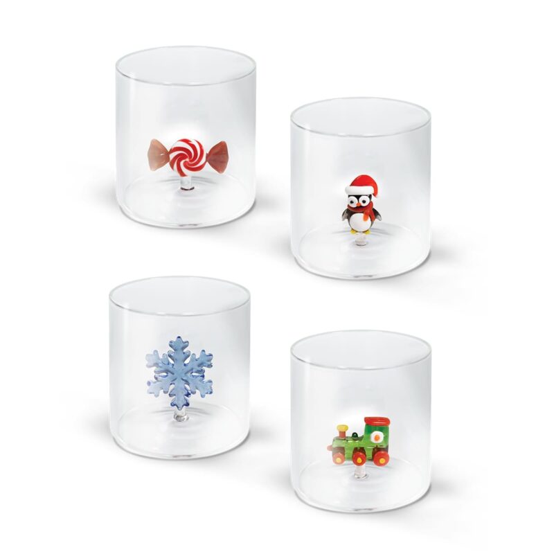 Bicchiere in vetro borosilicato WD Lifestyle 250 ML con decoro interno tridimensionale. Venduto al pezzo. Acquista su Savino Arte e Design!