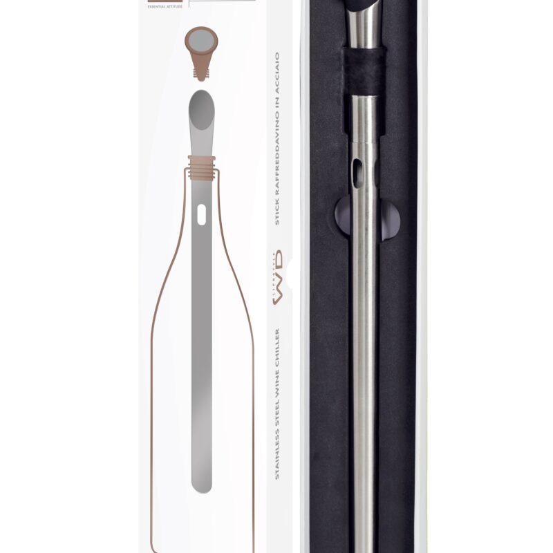 Stick raffredda vino WD Lifestyle in acciaio inox con beccuccio versatore e tappo. Mantiene la temperatura ideale. Acquista su Savino Arte e Design!