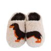 Pantofole morbide WD Lifestyle in effetto teddy panna con ricamo bassotto, taglia S/M. Calde e confortevoli. Acquista su Savino Arte e Design!