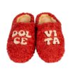 WD Lifestyle Pantofole in Tessuto Effetto Teddy Rosso Decoro Dolce Vita