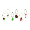 Set 6 segnaposto natalizi WD Lifestyle in vetro borosilicato lavorato a mano. Anello dorato e soggetti iconici delle feste.