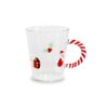 Tazza mug in vetro borosilicato Babbo Natale WD Lifestyle 425 ML. Dettagli fatti a mano e manico bastoncino di zucchero. Acquista su Savino Arte e Design!