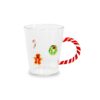 Tazza mug in vetro borosilicato Omino Pan di Zenzero WD Lifestyle 425 ML. Dettagli fatti a mano e manico bastoncino di zucchero.