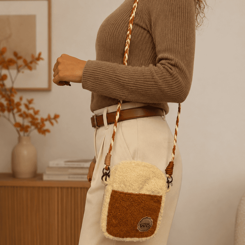 WD Lifestyle Borsa a Tracolla in Tessuto Effetto Bouclè Teddy - immagine 6